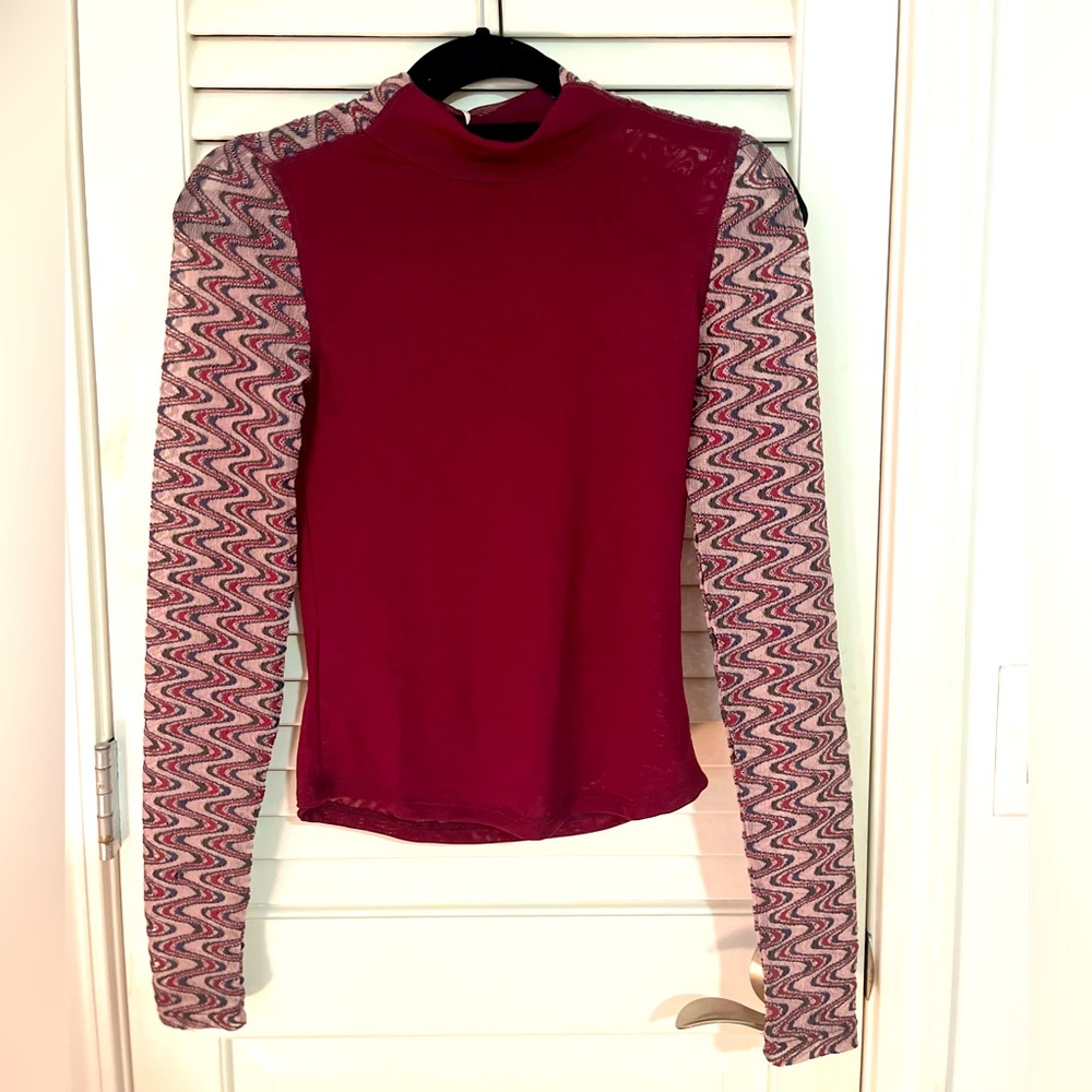 Sheer long sleeve shirt